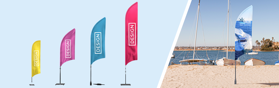 Banderas de surf y pluma