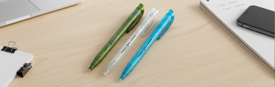Bolígrafos de materiales reciclados