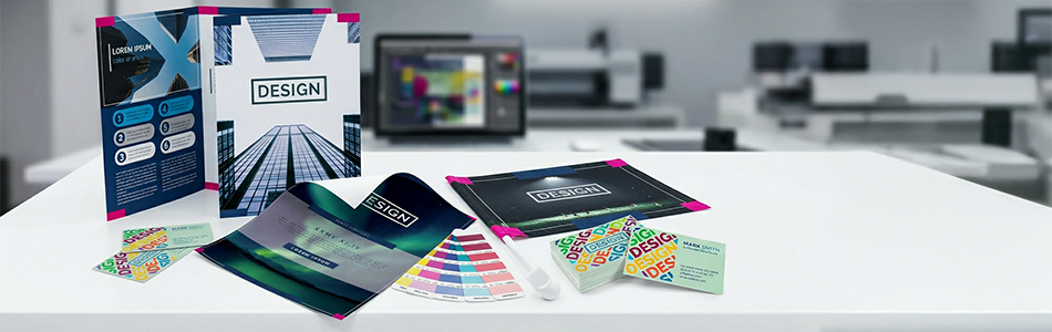 7 materiales impresos de marketing en una oficina