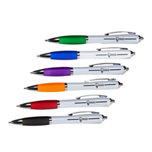 Bolígrafos retráctiles - Personaliza bolígrafos retráctiles coloridos con tu logo. Plástico de alta calidad, disponibles en varios tonos vibrantes.